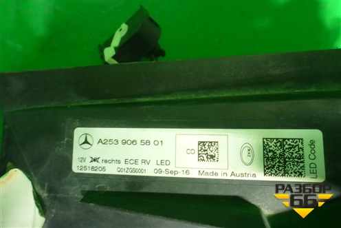 Фара правая (до 2019г Full Led две линзы адаптивная без блоков) (A2539065801) для Mercedes Benz GLC-Klass X253  с 2015г
