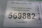 Ручка наружная двери передней правой для Opel Corsa D с 2006-2014г