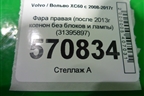 Фара правая (после 2013г ксенон без блоков и лампы) (31395897) для Volvo XC60 с 2008-2017г