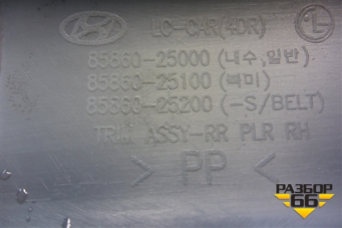 Обшивка стойки задняя верхняя правая (8586025000) для Hyundai Aсcent с 2000г