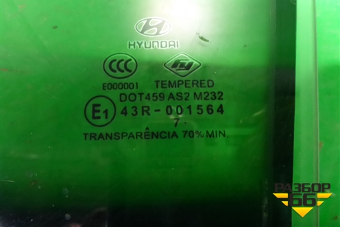 Стекло двери задней левой (2007г) для Hyundai Aсcent с 2000г