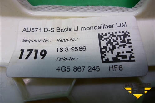 Обшивка стойки задняя верхняя левая (задняя часть седан) (4G5867245) для Audi A6 (C7) с 2011-2018г