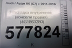 Накладка внутренняя (консоли правая) (4G1863280) для Audi A6 (C7) с 2011-2018г