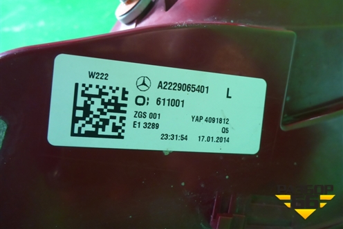 Фонарь задний левый (до 2017г Led) (A2229065501) для Mercedes Benz S-Klass W222 с 2013-2020г