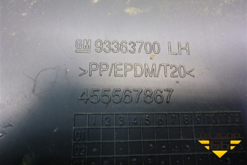Обшивка стойки центральная нижняя левая (93363700) для Opel Meriva с 2003-2010г