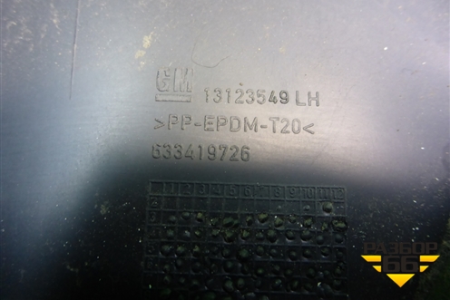 Обшивка двери задней левой под механику (13123549) для Opel Meriva с 2003-2010г