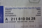 Пепельница (новая) (A2118100428) для Mercedes Benz E-Klass W211 c 2002-2009г