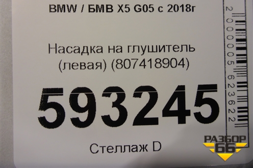 Насадка на глушитель (левая) (807418904) для BMW X5 G05 с 2018г
