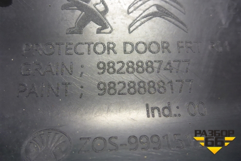 Накладка двери передней правой (9828887477) для Peugeot Traveller с 2016г