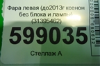 Фара левая (до2013г ксенон без блока и лампы) (31395462) для Volvo XC60 с 2008-2017г
