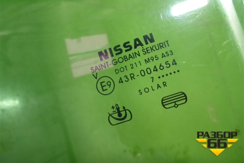 Стекло двери задней левой (штатная тонировка) (82301EB320) для Nissan Navara (D40) с 2005-2015г (Навара)
