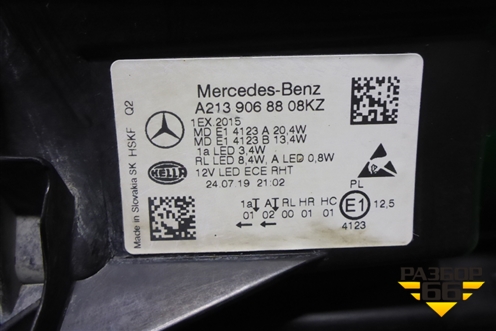 Фара правая (до 2020г Led без блока) (A2139068808) для Mercedes Benz E-Klass W213 с 2016г
