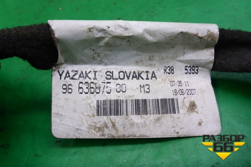 Проводка двери задней правой (мех.стеклоподъёмник) (9663687580) для Peugeot 207 с 2006-2015г