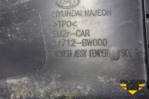 Накладка переднего крыла правого (87712BW000) для Hyundai Creta с 2021г
