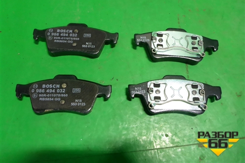 Колодки тормозные задние (0986494032) для Nissan Primera (P12E) с 2001-2008г