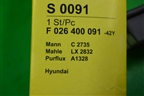 Фильтр воздушный (F026400091) для Hyundai Santa Fe с 2005-2012г