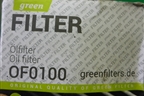 Фильтр масляный (Green Filter) (OF0100) для VAZ Largus/Ларгус с 2012-2024г