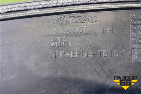 Накладка заднего крыла правого (31283107) для Volvo XC70 с 2007г