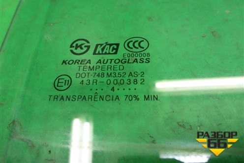 Стекло двери задней правой для Hyundai Sonata-5 с 2001г