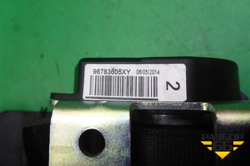 Ремень безопасности задний левый (96783605XY) для Peugeot 408 с 2012г