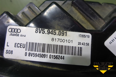 Фонарь задний наружный левый (после 2016г Led) (8V5945091) для Audi A3 (8V) с 2012-2020г