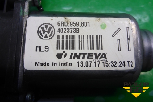 Моторчик стеклоподъёмника передний левый (6RU959801) для Volkswagen Polo (седан) с 2010г