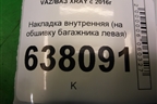 Накладка внутренняя (на обшивку багажника левая) (849511073R) для VAZ XRAY с 2016г