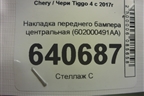 Накладка переднего бампера центральная (602000491AA) для Chery Tiggo 4 с 2017г