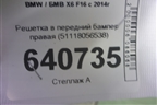 Решетка в передний бампер правая (51118056538) для BMW X6 F16 с 2014г