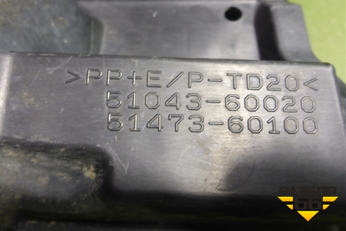 Пыльник переднего бампера правый (5104360020) для Toyota Land Cruiser (300) с 2021г