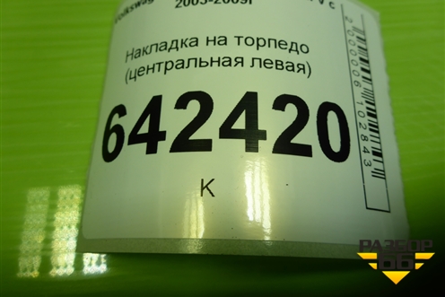Накладка на торпедо (центральная левая) (1K1858368A) для Volkswagen Golf V с 2003-2009г