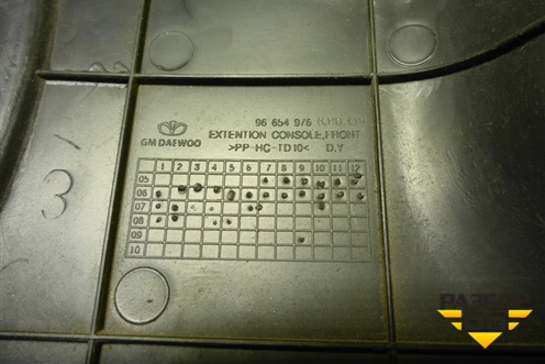 Накладка внутренняя (консоли левая) (96654976) для Chevrolet Aveo (T250) с 2005-2011