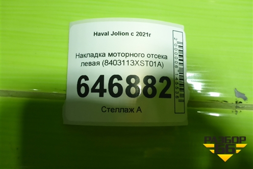 Накладка моторного отсека левая (8403113XST01A) для Haval Jolion с 2021г