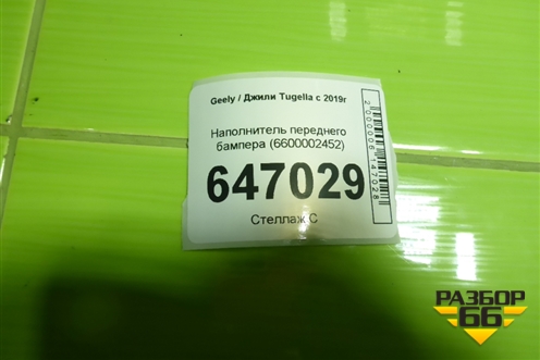 Наполнитель переднего бампера (6600002452) для Geely Tugella с 2019г