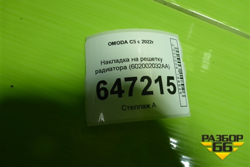 Накладка на решетку радиатора (602002032AA) для OMODA C5 с 2022г