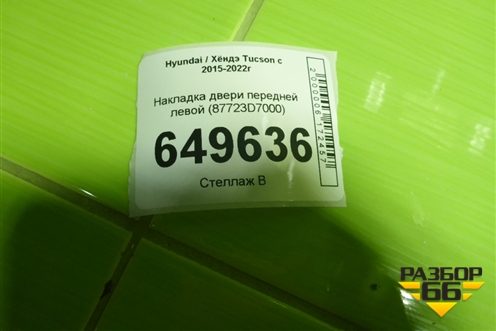 Накладка двери передней левой (87723D7000) для Hyundai Tucson с 2015-2022г