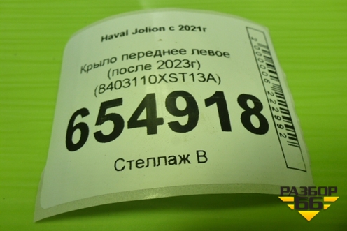 Крыло переднее левое (после 2023г) (8403110XST13A) для Haval Jolion с 2021г