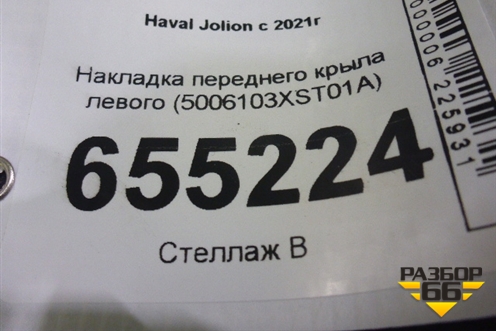 Накладка переднего крыла левого (5006103XST01A) для Haval Jolion с 2021г