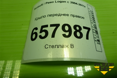 Крыло переднее правое для Renault Logan с 2004-2015г