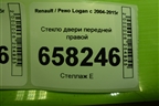 Стекло двери передней правой для Renault Logan с 2004-2015г