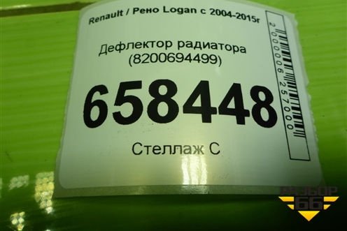 Дефлектор радиатора (8200694499) для Renault Logan с 2004-2015г