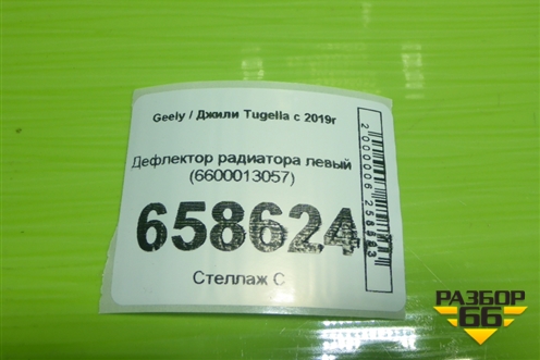 Дефлектор радиатора левый (6600013057) для Geely Tugella с 2019г