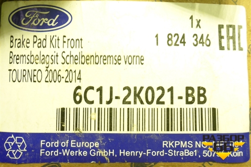 Колодки тормозные передние (новые) (1824346) для Ford Transit с 2006-2014г