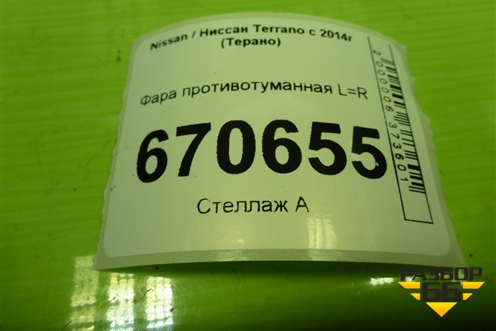Фара противотуманная L=R (8200074008) для Nissan Terrano с 2014г (Терано)