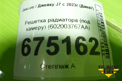 Решетка радиатора (под камеру) (602003767AA) для Jaecoo J7 с 2023г (Джей7)