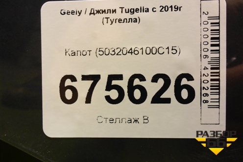 Капот (5032046100C15) для Geely Tugella с 2019г (Тугелла)