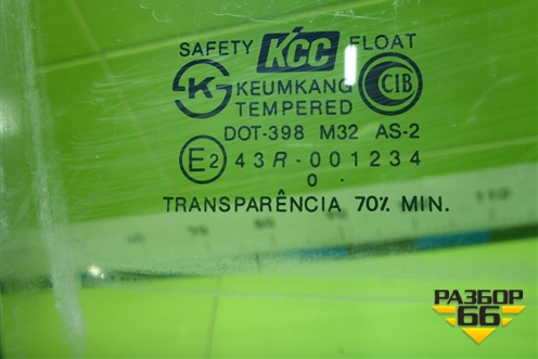 Стекло двери передней правой для Hyundai Santa Fe с 2000-2012г (Classic) (Санта Фе)