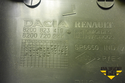 Обшивка стойки центральная нижняя правая (8200823419) для Renault Duster I с 2010-2021г (Дастер)
