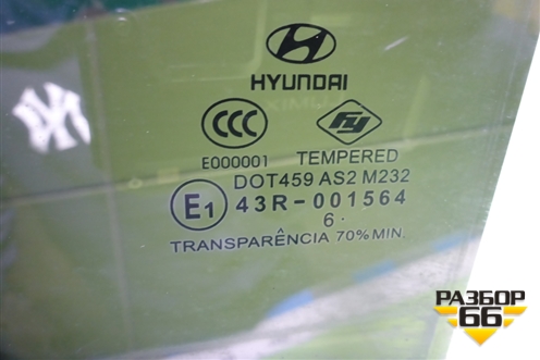 Стекло двери задней левой для Hyundai Aсcent с 2000г (Акцент)