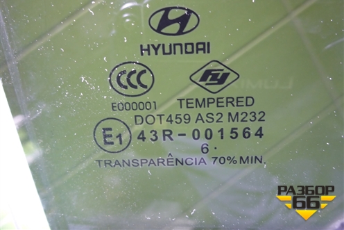 Стекло двери задней правой для Hyundai Aсcent с 2000г (Акцент)